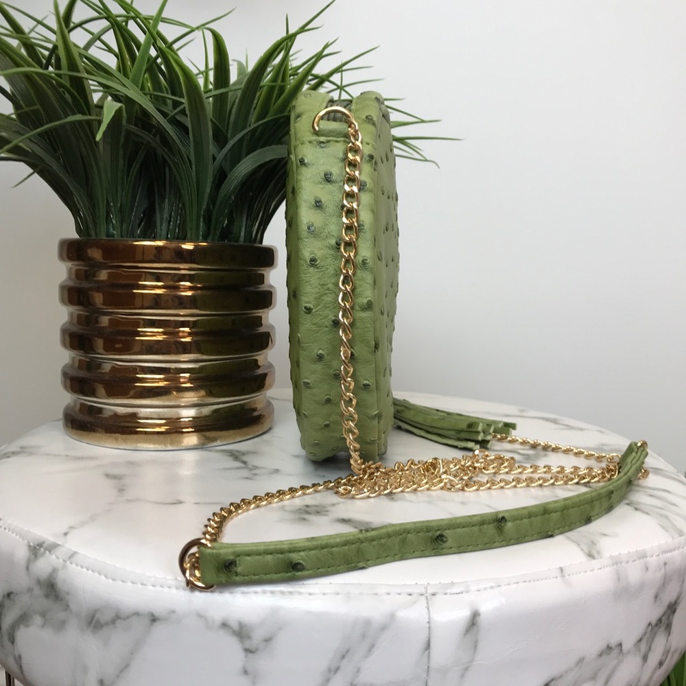 โผ๏ธ Olive Green Mini Shoulder Clutch Bag With Strap - Picture 1 of 7